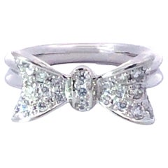 Diamond Bowtie Ring in 18k White Gold