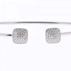 0.36 Carat GVS Round White Diamonds Cuff Bracelet/Bangles Bracelet 18K White Gol