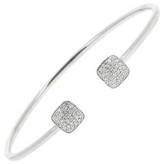 0.36 Carat GVS Round White Diamonds Cuff Bracelet/Bangles Bracelet 18K White Gol