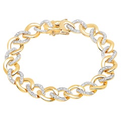Bracciale con diamanti da 0,68 carati, argento placcato in oro