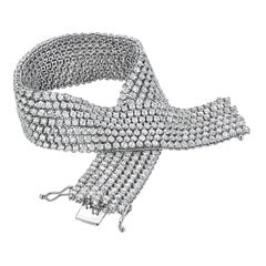 10.99 Carat Diamond Tennis Mesh Bracelet in Platinum, G-H VS-SI1 Diamonds