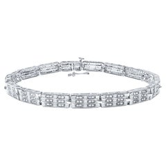Pulsera de diamantes 1,1 quilates Plata chapada en oro blanco de 14 quilates