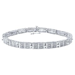 Diamond Bracelet 1.1 Carats 14K White Gold Plated Silver