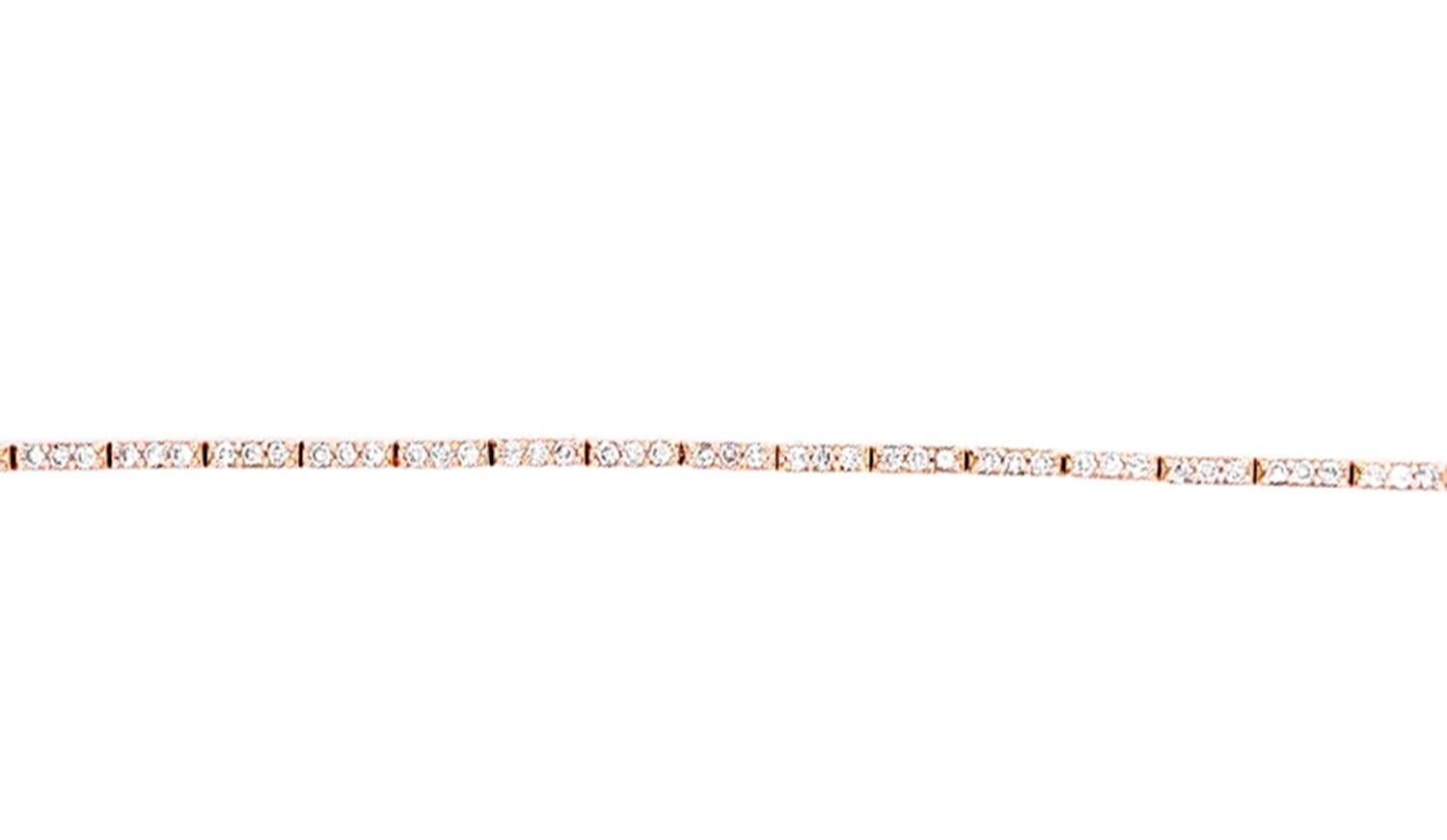 Diamant-Armband 1,20 Karat 14K Gelbgold (Rundschliff) im Angebot