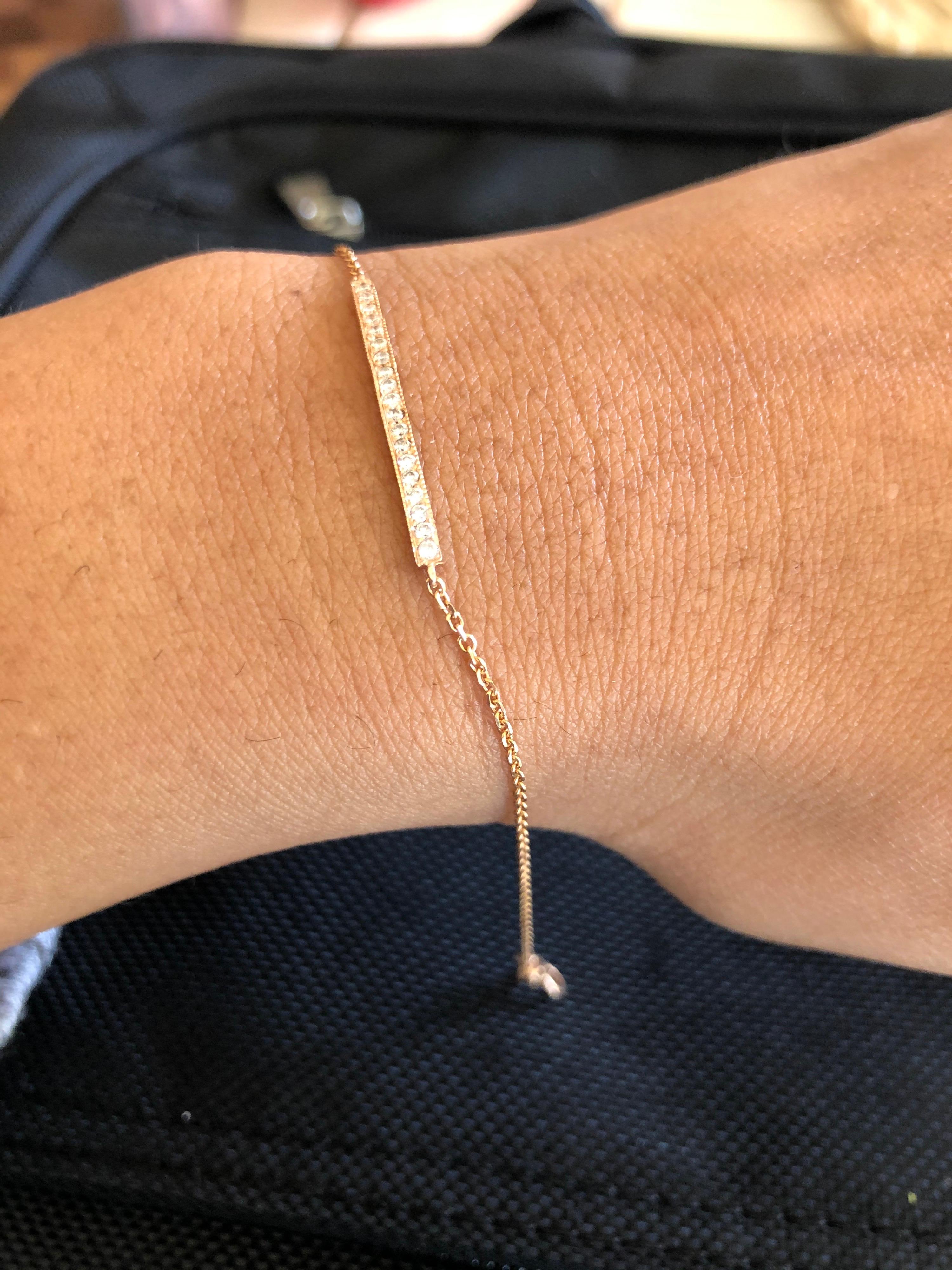 Women's Diamond Bracelet 14 Karat Rose Gold