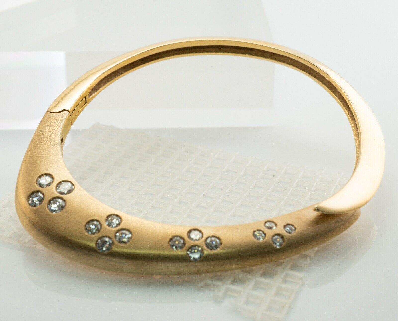 Diamond Bracelet 14K Gold Bangle by Jean 1.62 TDW For Sale 5