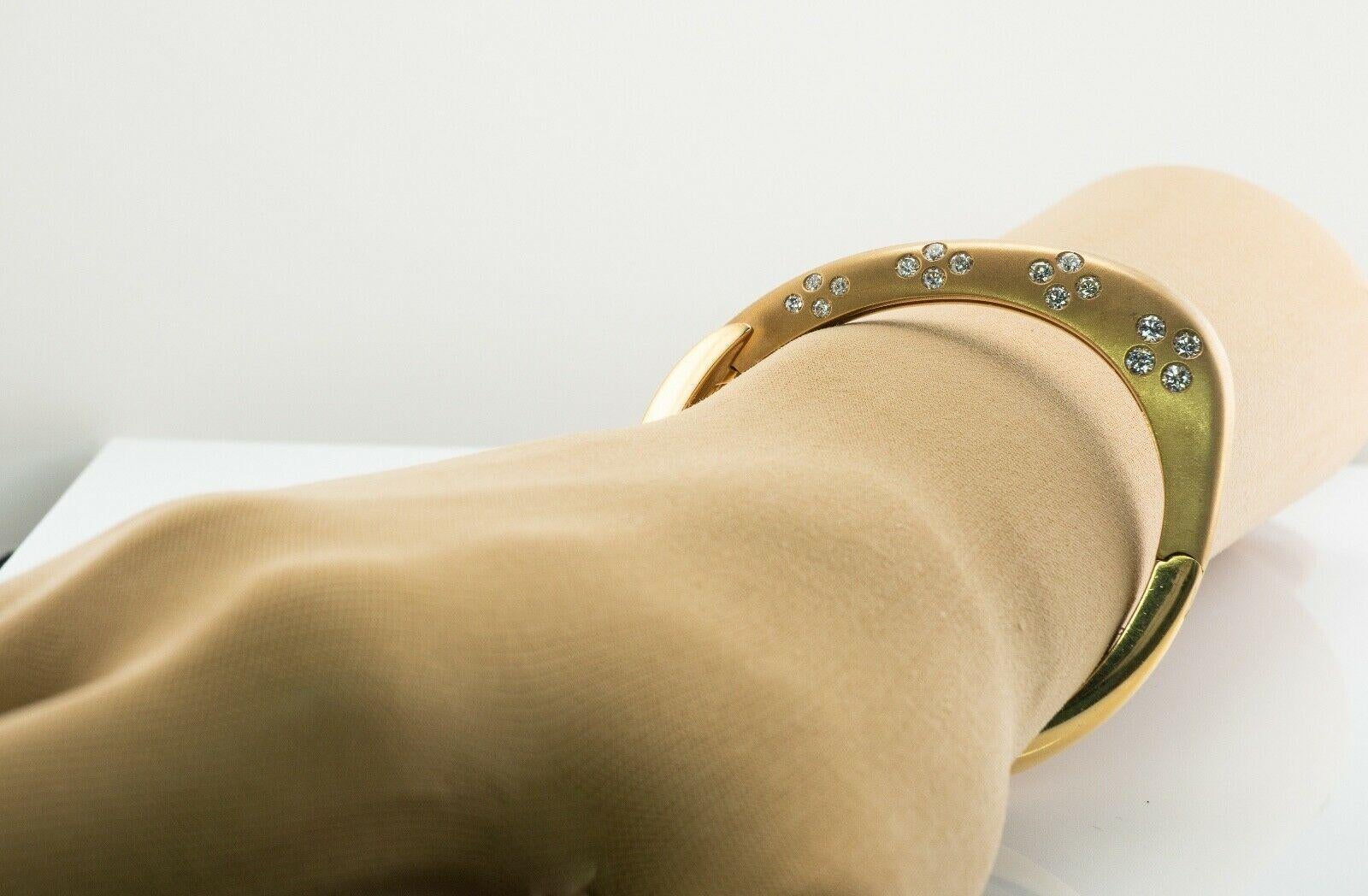 Diamond Bracelet 14K Gold Bangle by Jean 1.62 TDW For Sale 6