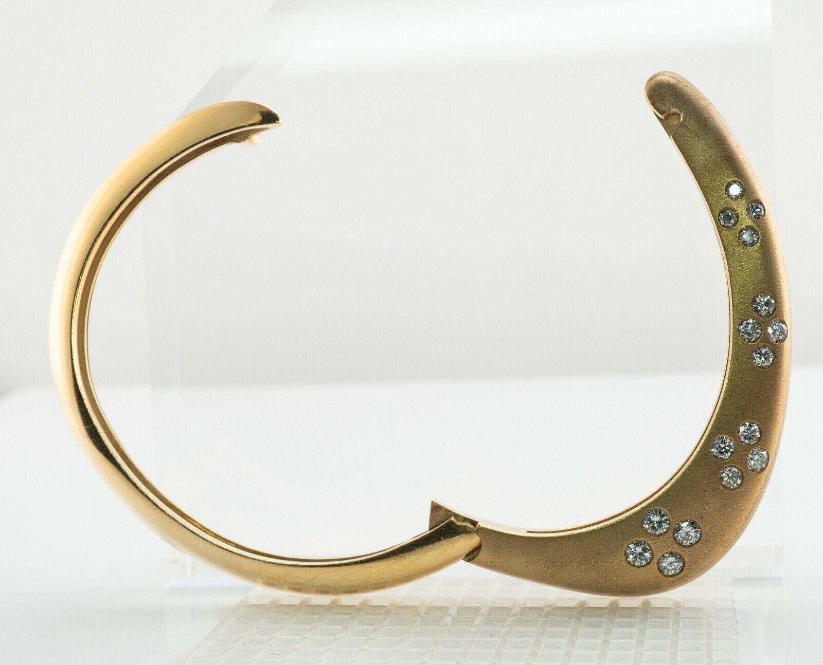 Women's Diamond Bracelet 14K Gold Bangle by Jean 1.62 TDW For Sale