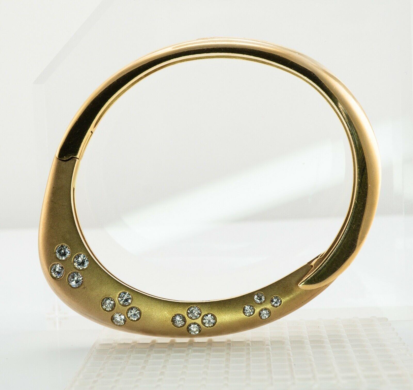 Diamond Bracelet 14K Gold Bangle by Jean 1.62 TDW For Sale 2