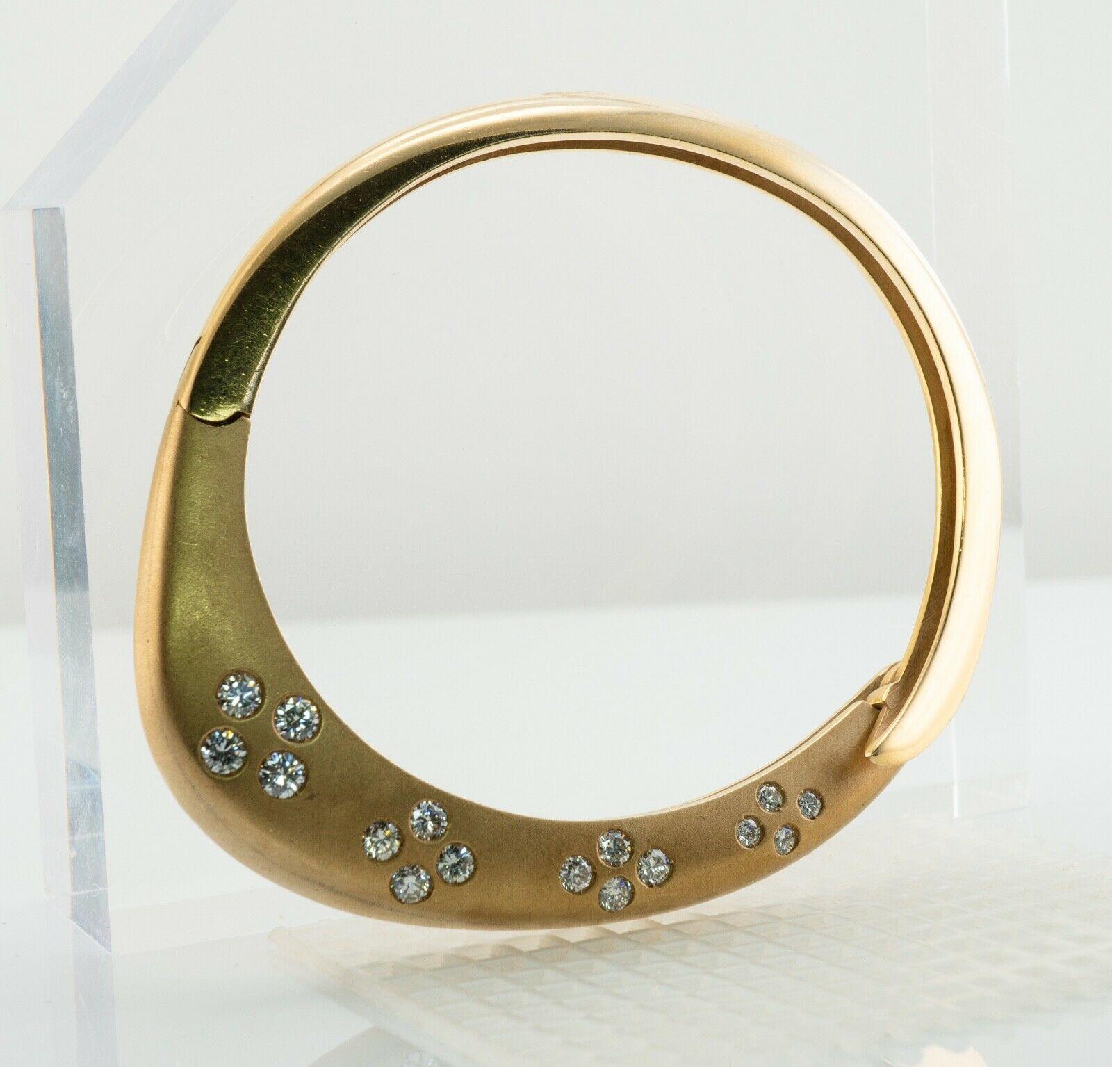Diamond Bracelet 14K Gold Bangle by Jean 1.62 TDW For Sale 4