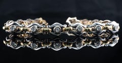 Diamond Bracelet 14K White and Yellow Gold Vintage 1.40 TDW