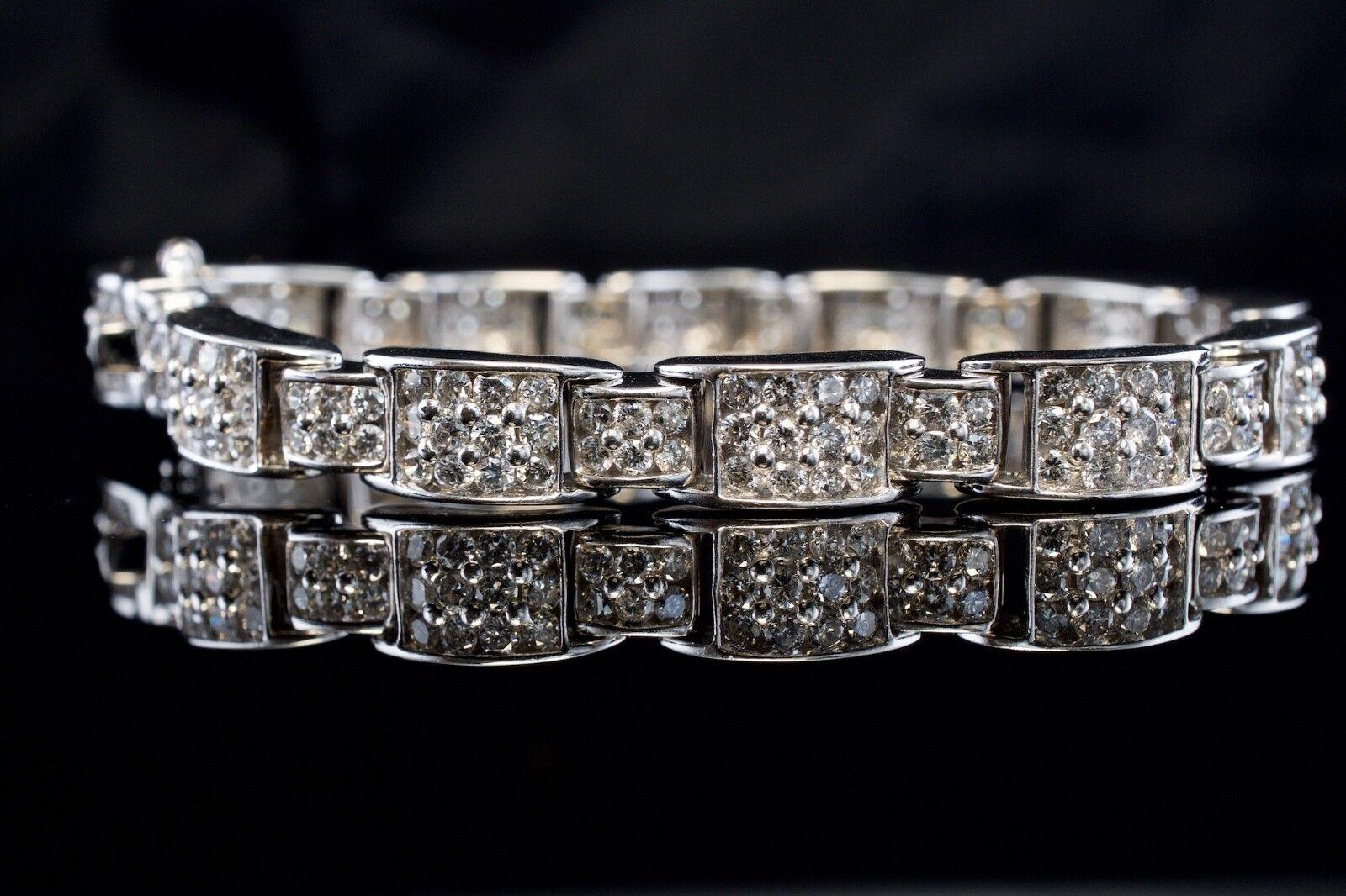 Diamond Bracelet 14K White Gold 6.50 TDW For Sale 1