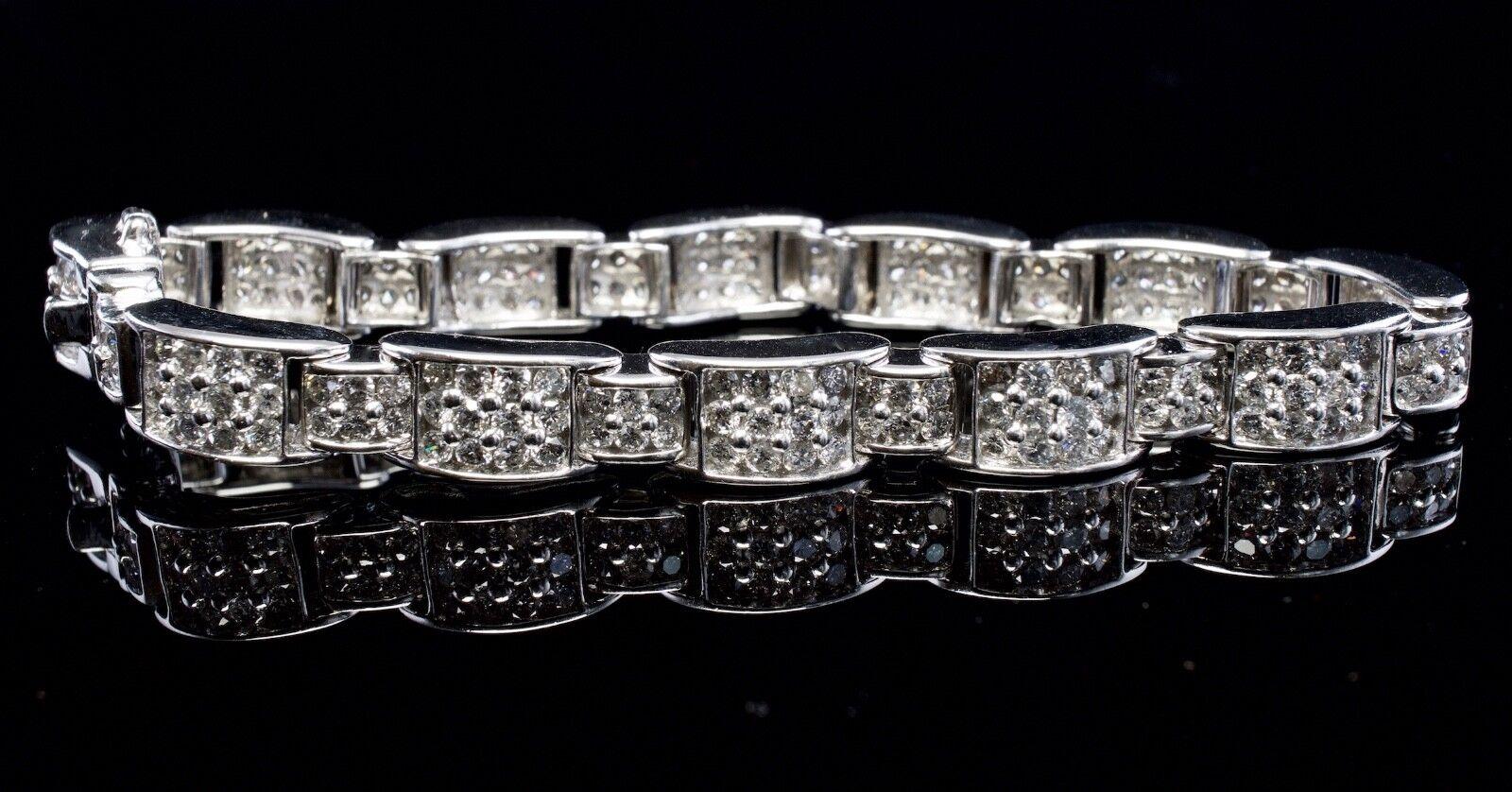 Bracelet en or blanc 14 carats avec diamants de 6,50 TDW en vente 3