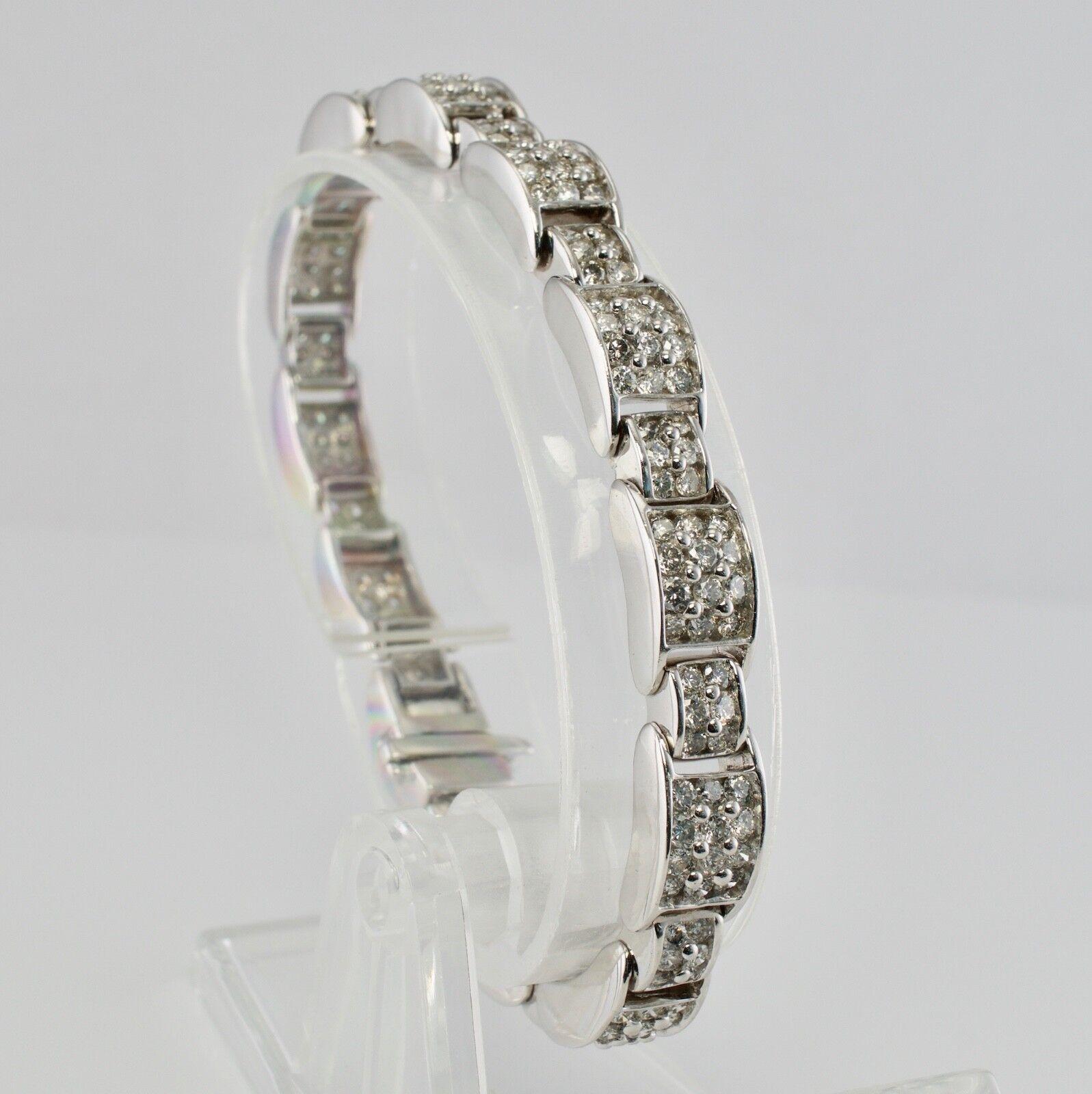 Diamond Bracelet 14K White Gold 6.50 TDW For Sale 4