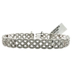 Diamond Bracelet 14K White Gold Lattice Wide 4.50 TDW