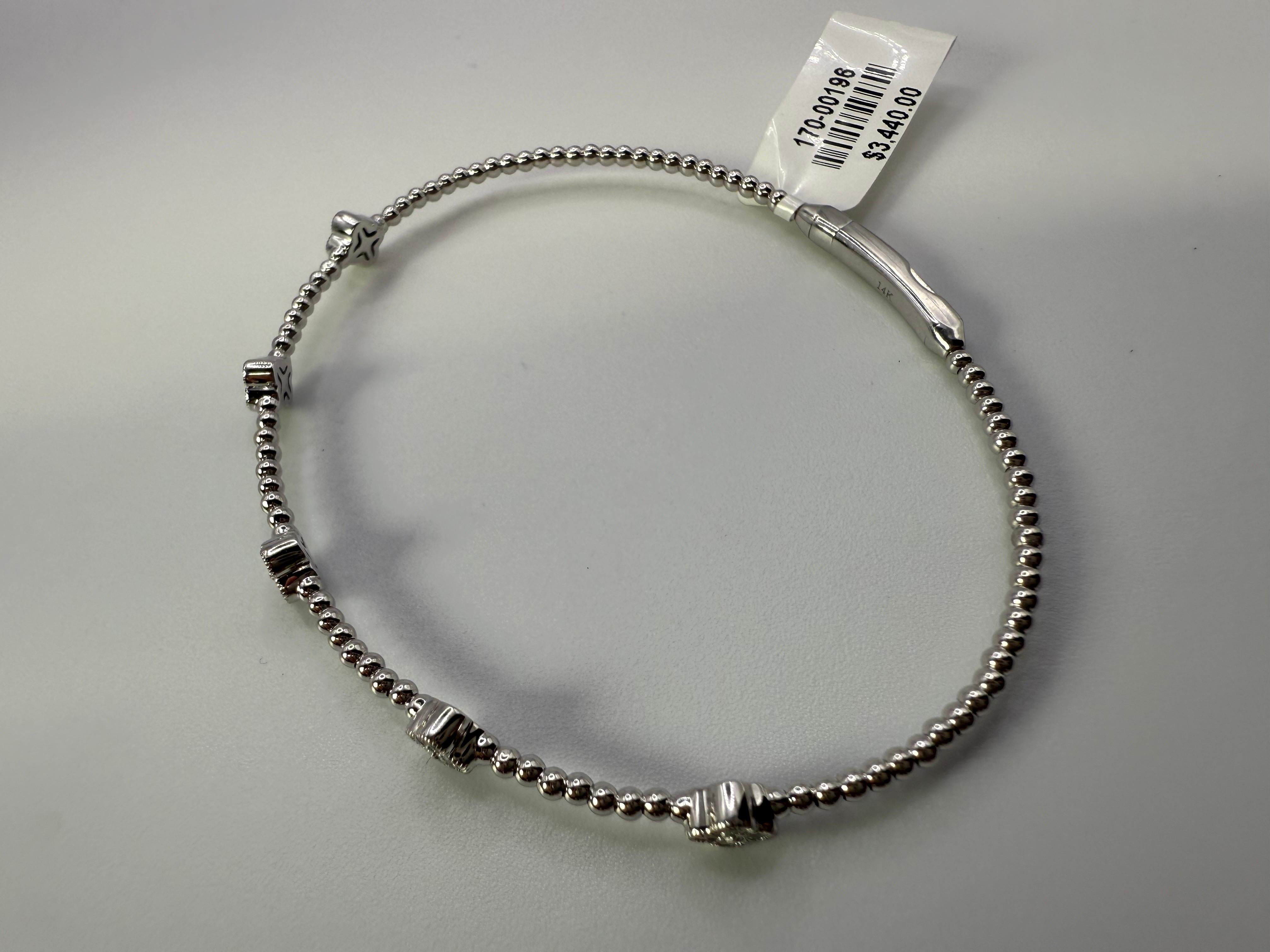Diamond bracelet 14KT gold diamond bangle en venta 1