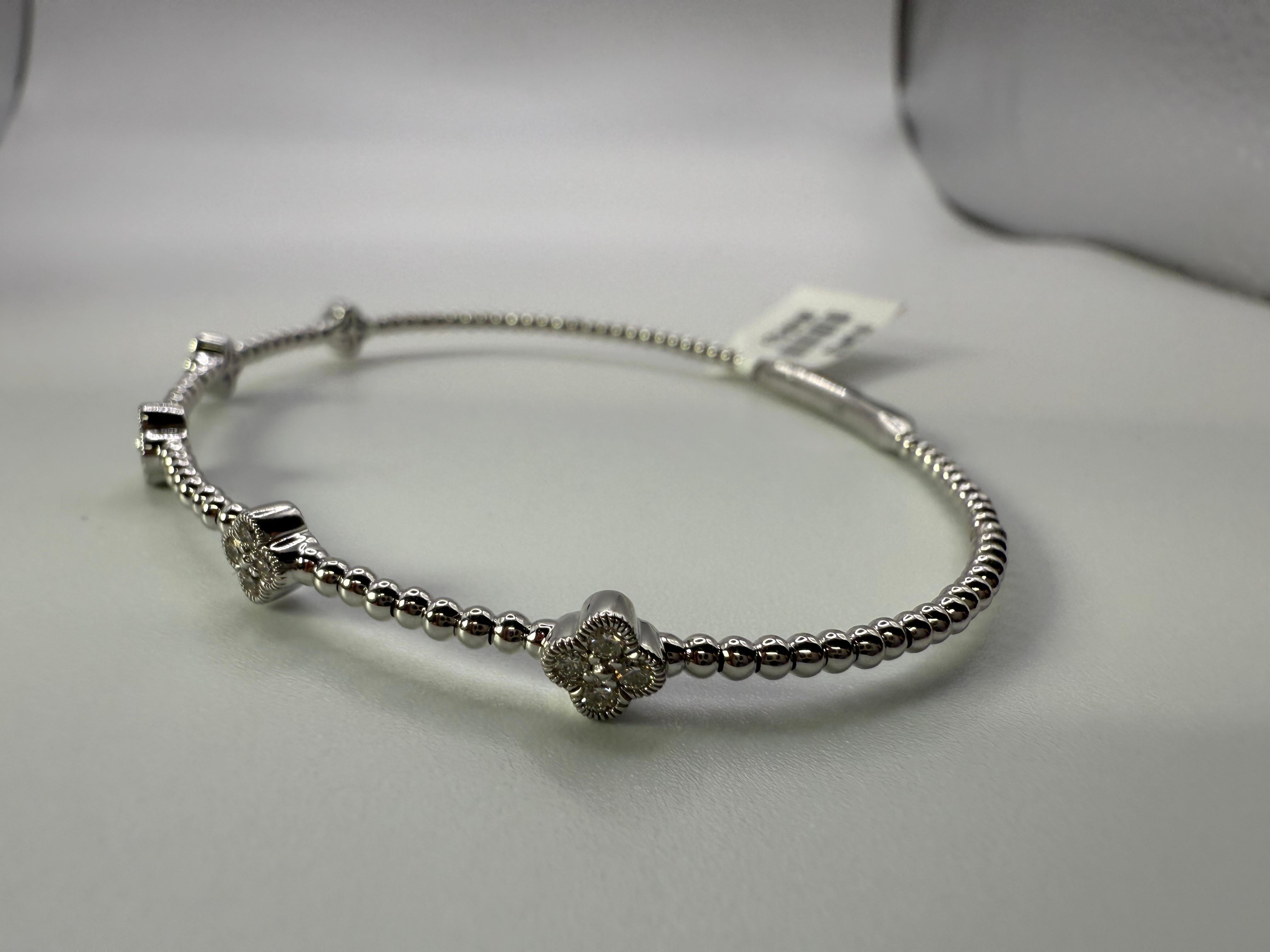 Diamond bracelet 14KT gold diamond bangle en venta 2
