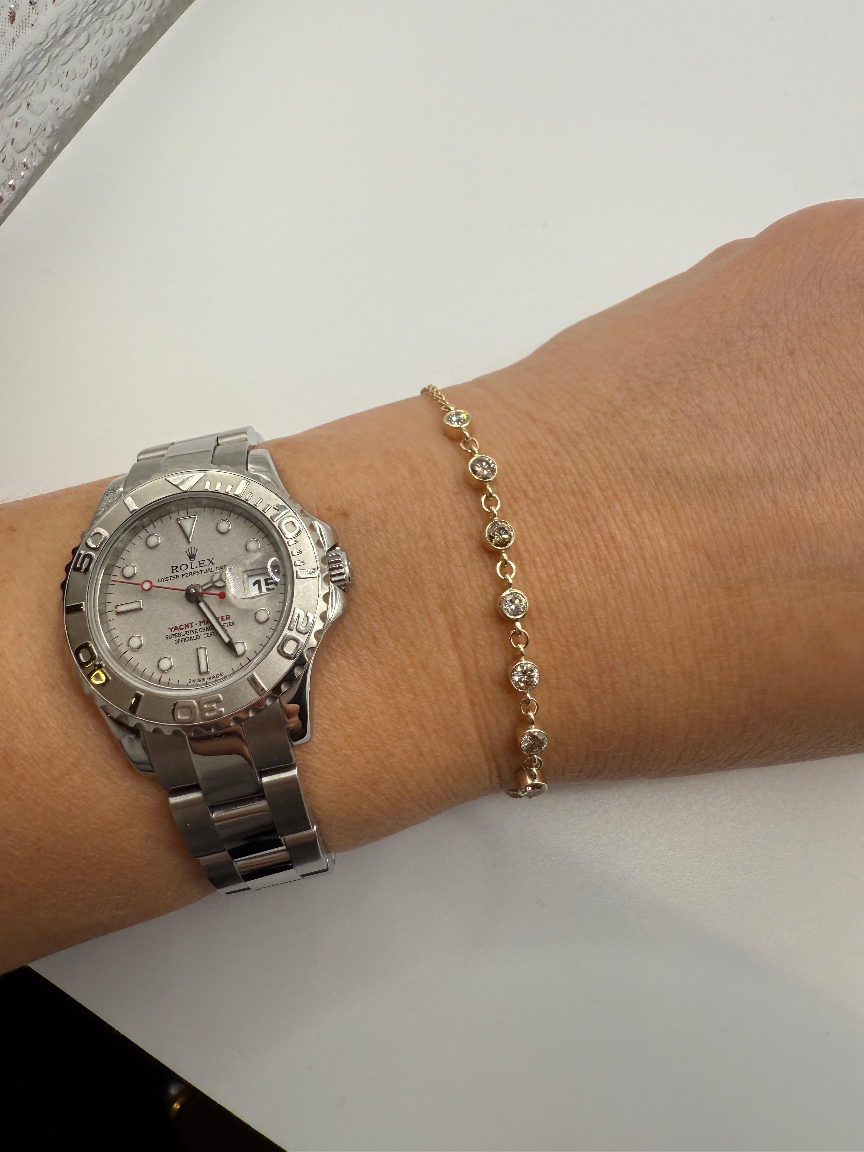 Bracelet diamant 1.50 carats 14KT or jaune fits all fancy diamond bracelet en vente 1