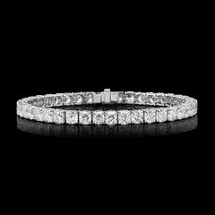Classic Cushion Diamond Tennis Bracelet in 18 Karat White Gold