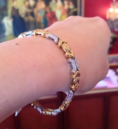 Pulsera de Diamantes de Fiessler 18K Oro Amarillo y Blanco