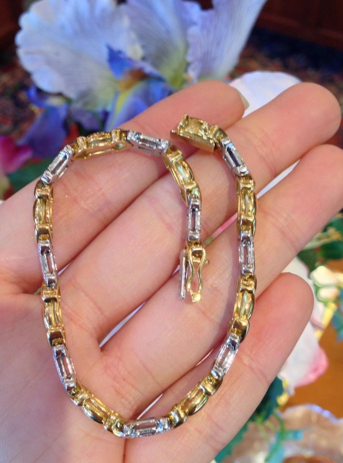 Pulsera de Diamantes de Fiessler 18K Oro Amarillo y Blanco en Excelente estado para la venta en La Jolla, CA