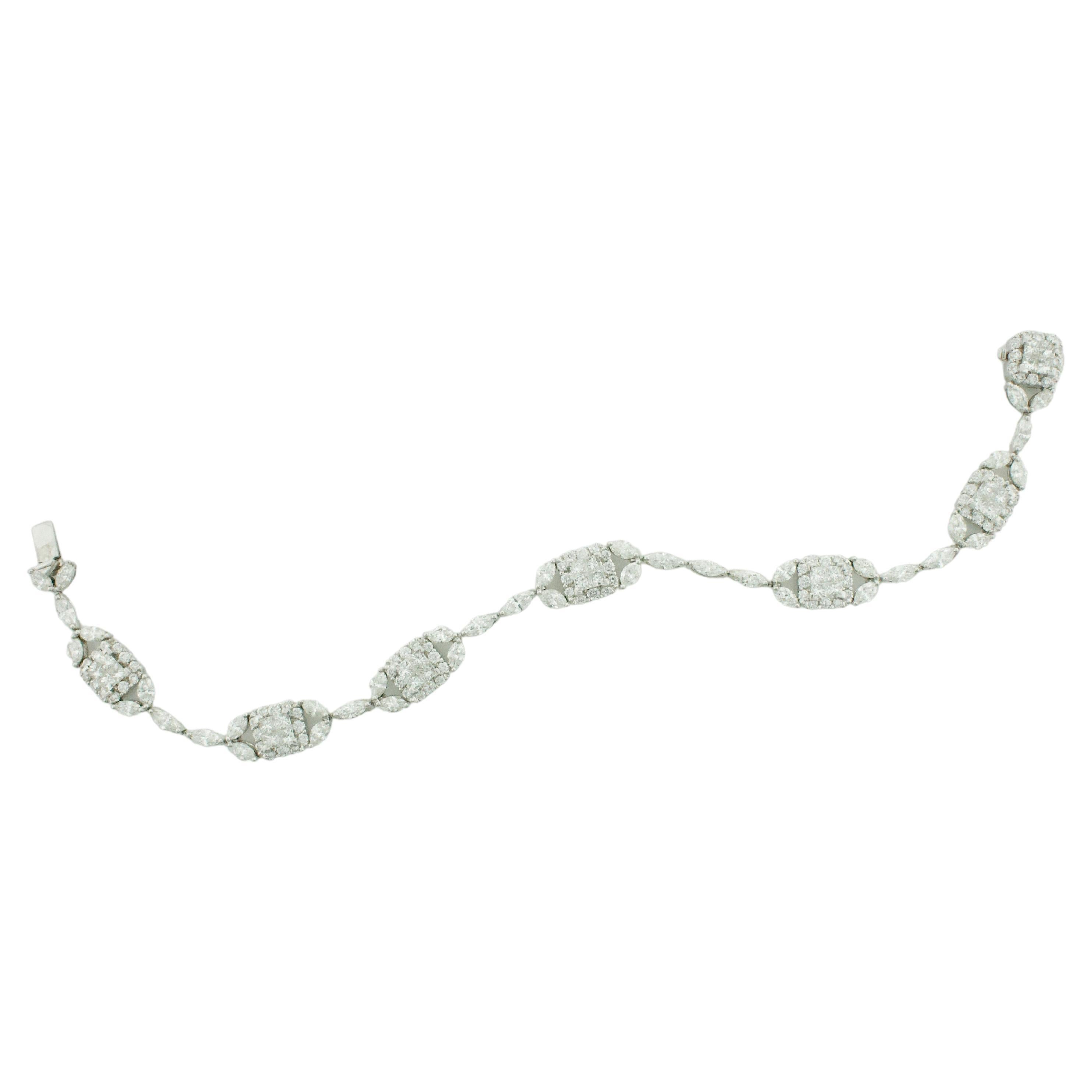 Diamond Bracelet by "Greg Ruth" in 18k White Gold 6.75 Carats For Sale