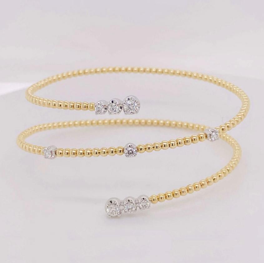 DIAMOND FASHION BRACELET with flexible design! Modern 2020 high fashion diamond bracelet! 

14K Yellow Gold (Available in White Gold and Rose Gold, please message us directly)
0.58 Carat Total Diamond Weight, G color (near colorless), SI-1 clarity