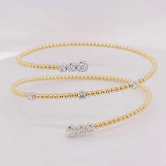 Bracciale di diamanti Bracciale di moda flessibile in oro giallo 14K Mezzo carato di diamante