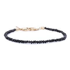 14k Gold Black Diamond Bead  Bracelet