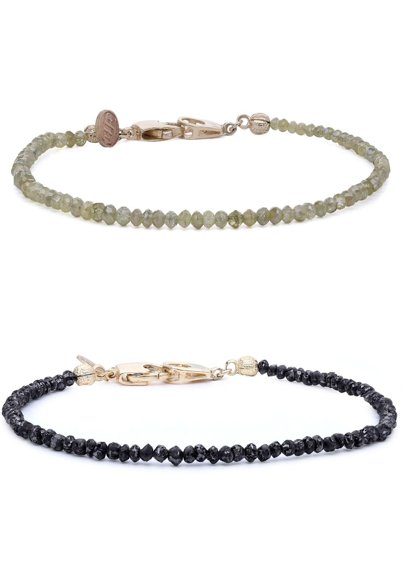 Perle Bracelet en or 14k avec perles de diamant en vente