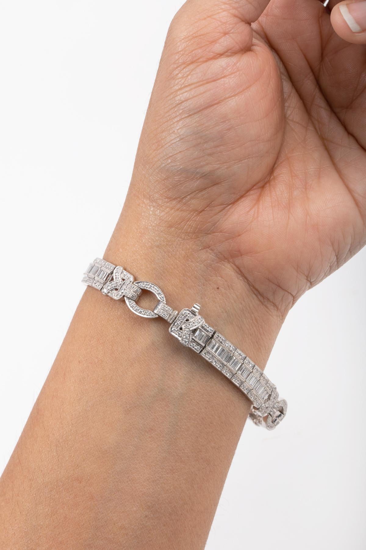 Art Deco Style Diamond Bracelet In New Condition For Sale In New York, NY