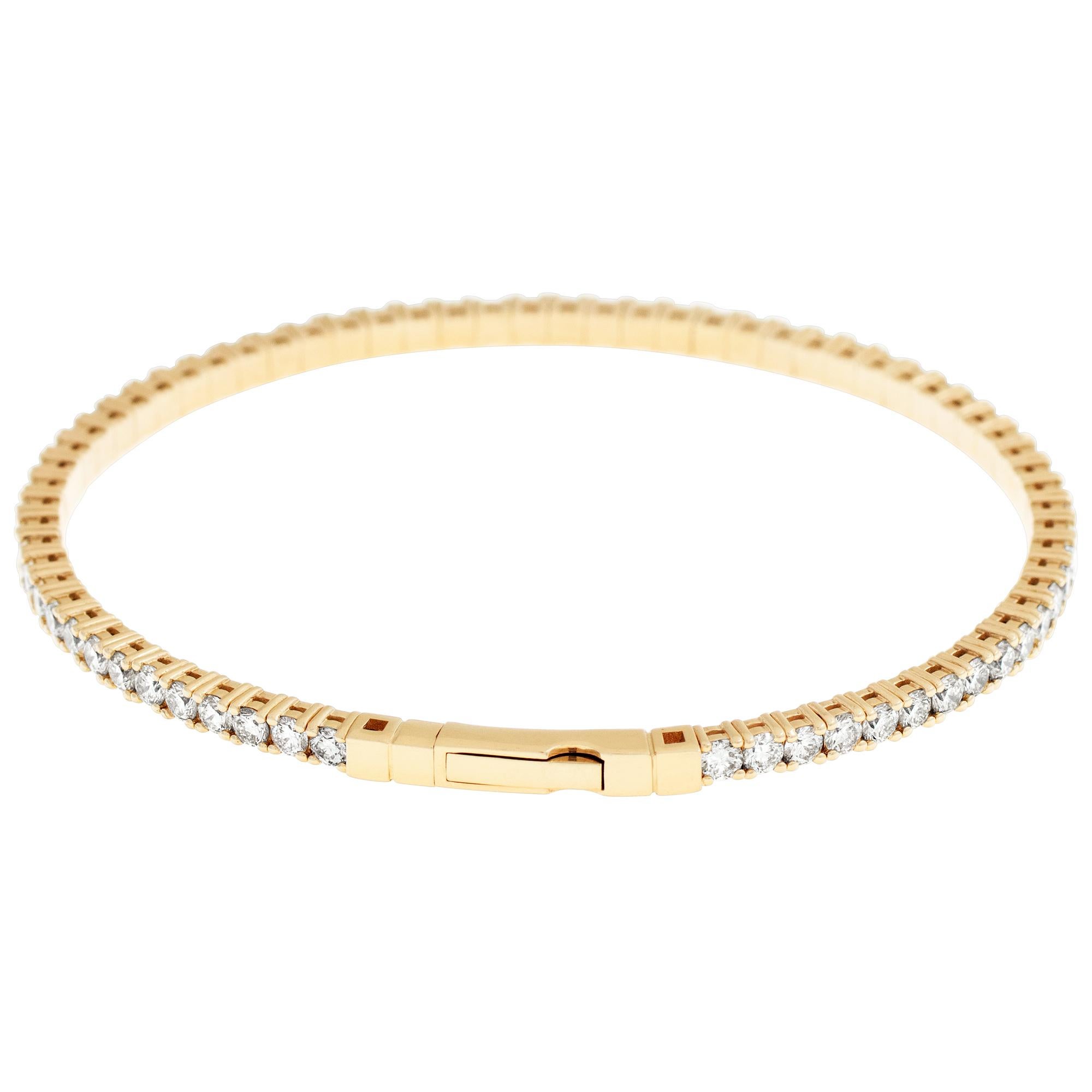 Women's Diamond Bracelet in 14k Gold with 3.95 Carats in Diamonds For Sale