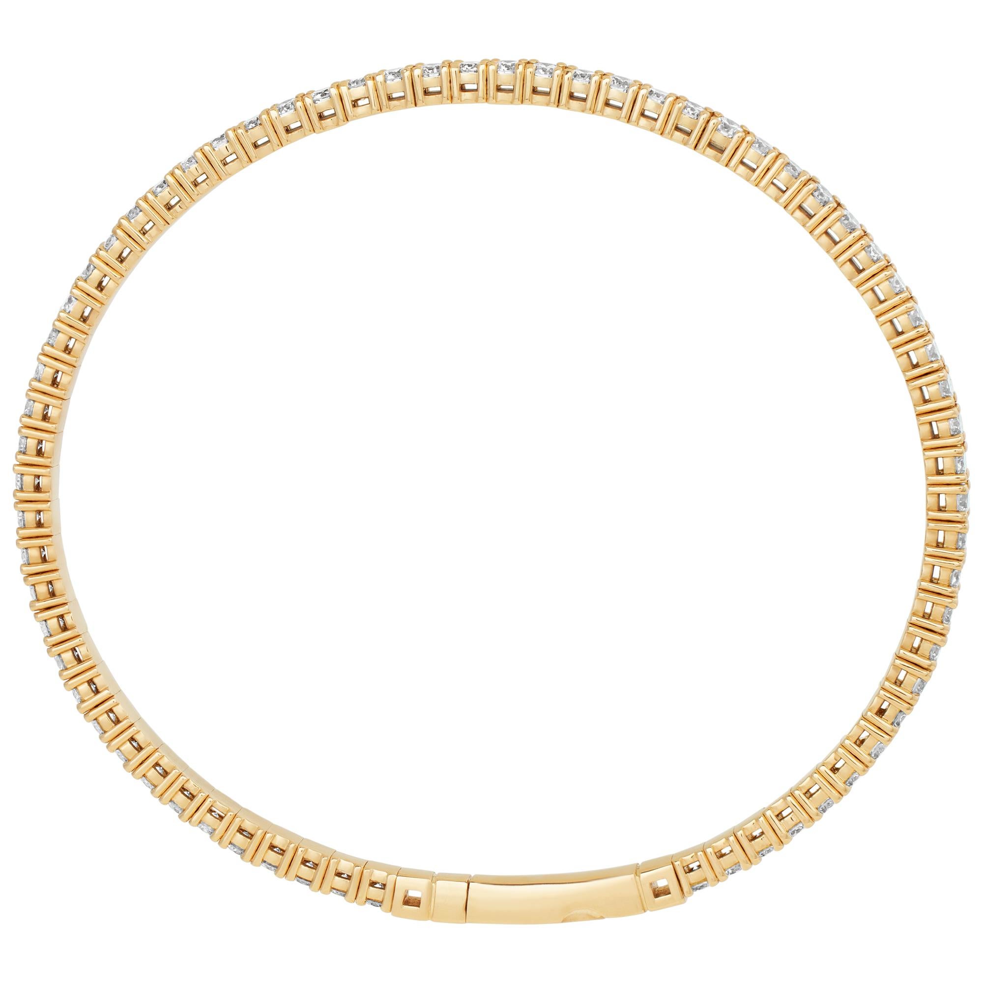 Diamantarmband aus 14 Karat Gold mit 3,95 Karat Diamanten im Angebot 1