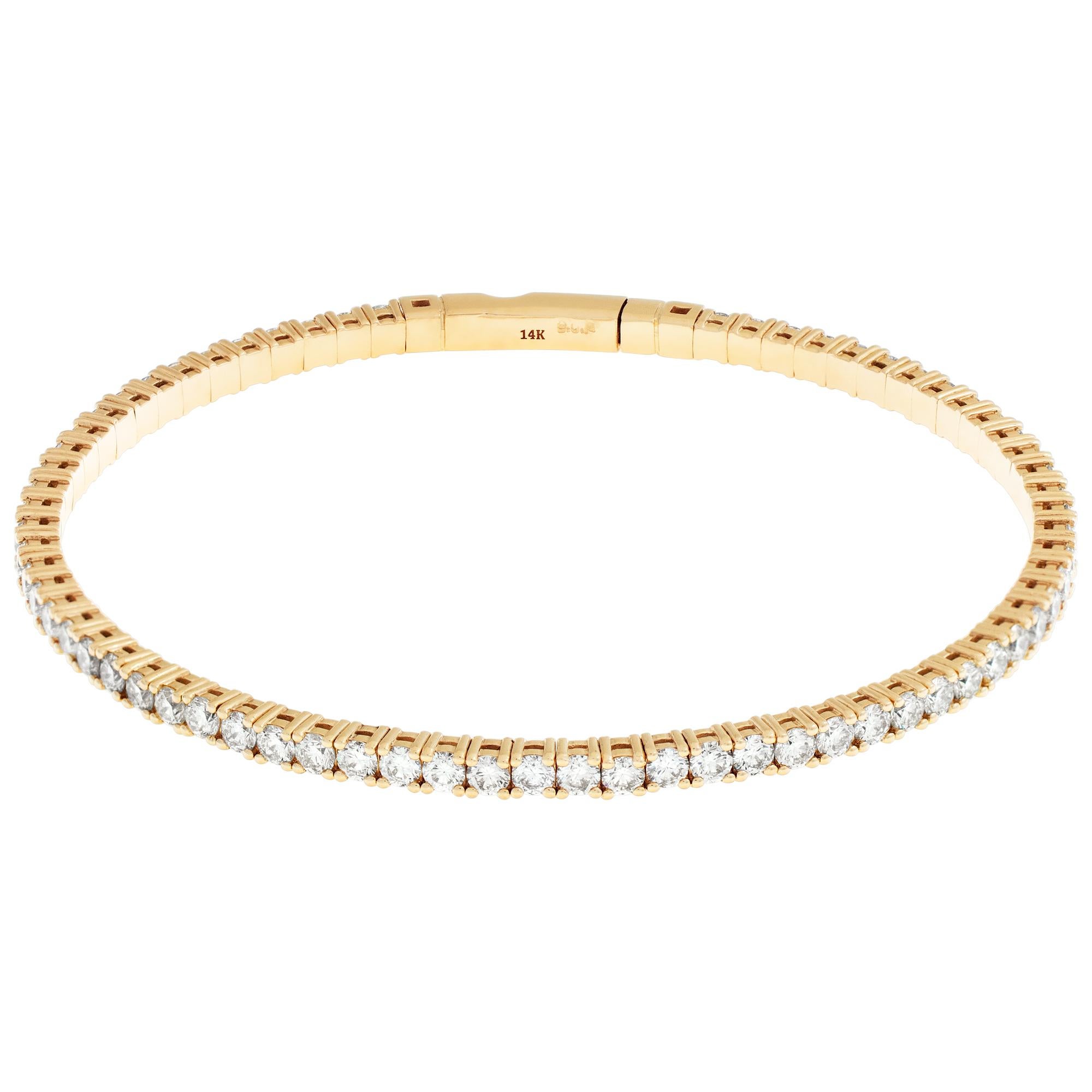 Bracelet de diamants en or 14k avec 3,95 carats de diamants en vente