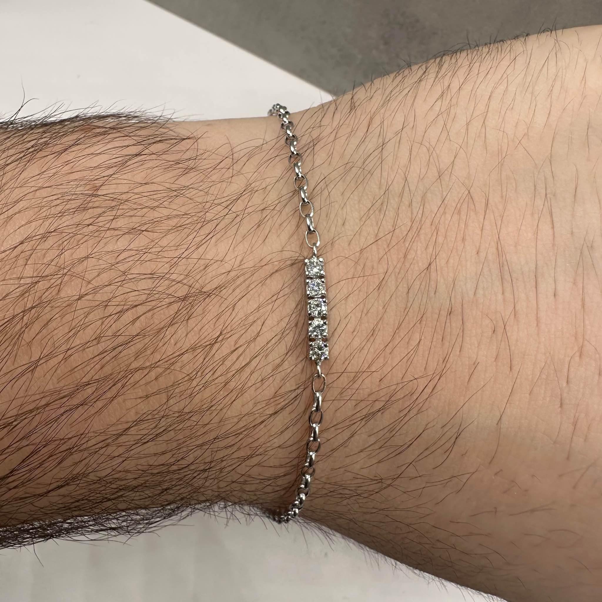 Diamond Bracelet in 14kt White Gold - 0.30ctw GH VS/SI Round Diamonds, 7.25
