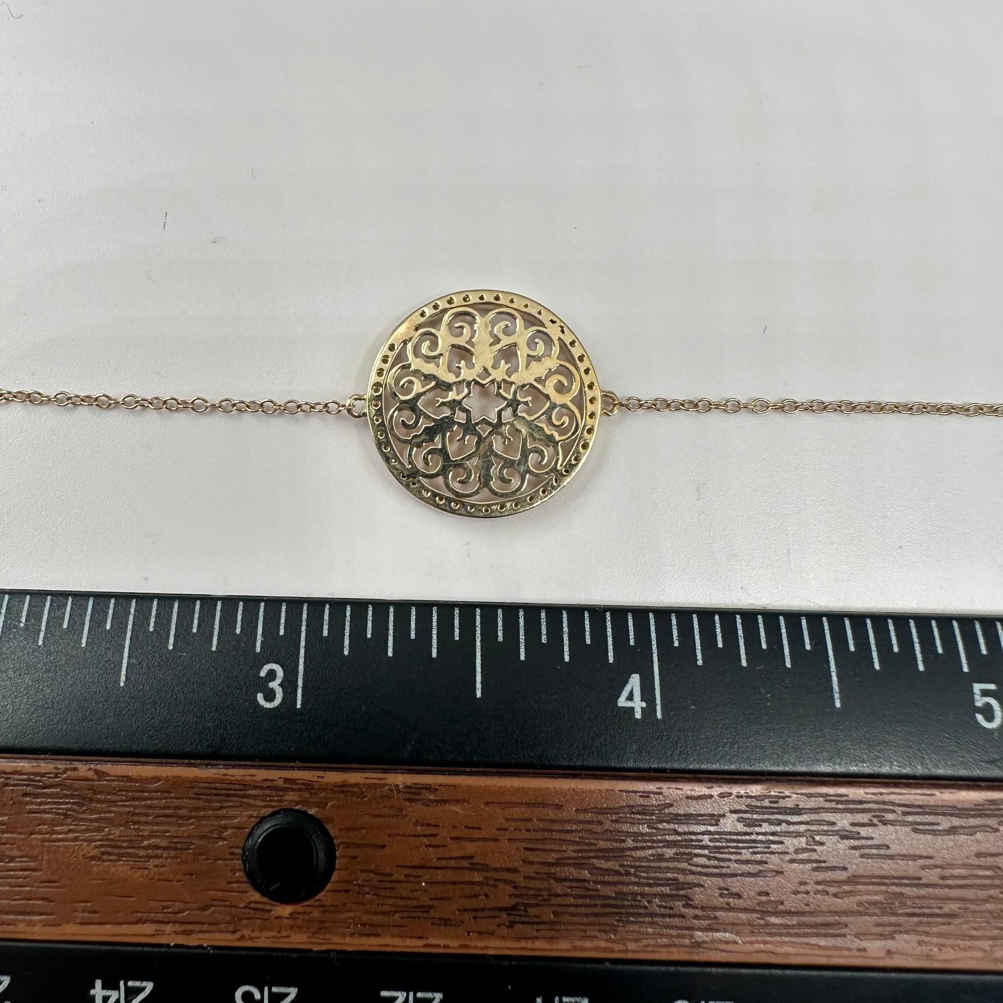 De las mujeres Pulsera de Diamantes en Oro Amarillo de 14kt - 0.25ctw GH SI, Ajustable 6-7