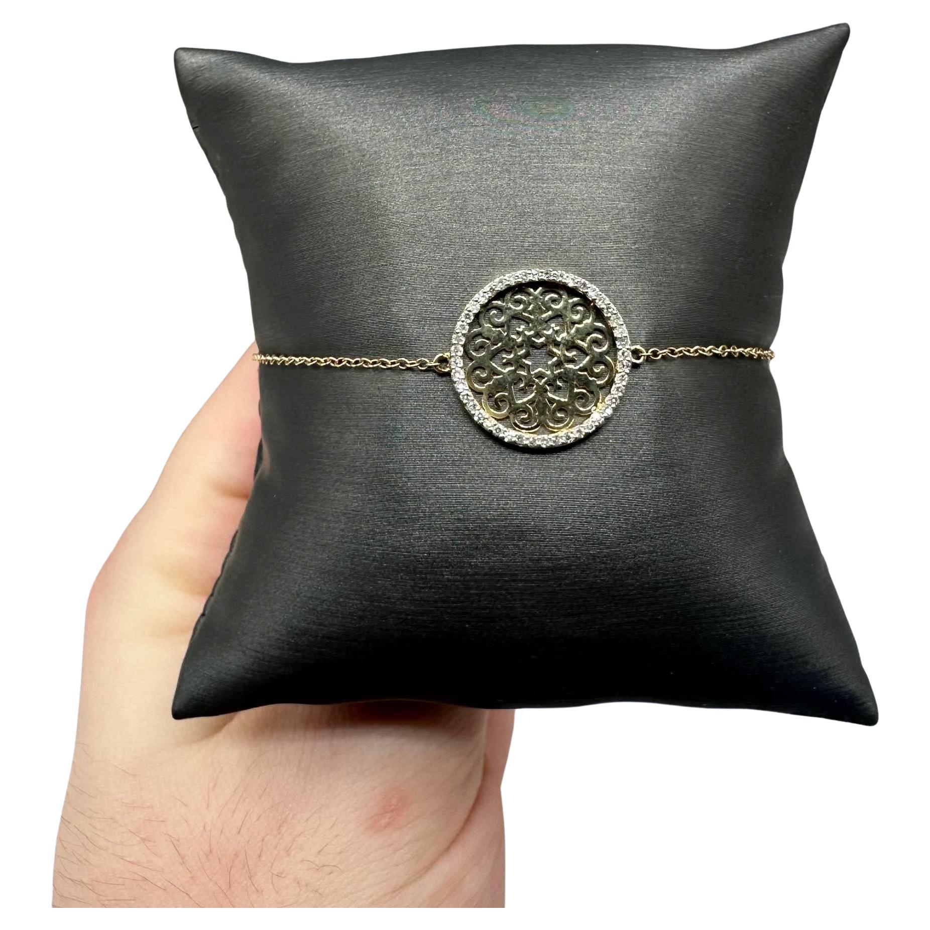 Diamond Bracelet in 14kt Yellow Gold - 0.25ctw GH SI, Adjustable 6-7"