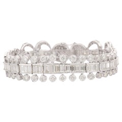 Timeless Bracelet de mariage en or blanc massif 18 carats avec 22,66 carats de diamants