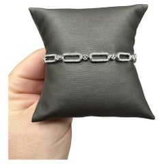 Diamond Bracelet in Sterling Silver – 1ctw, 7.38 Inches, 4.9mm Width, New
