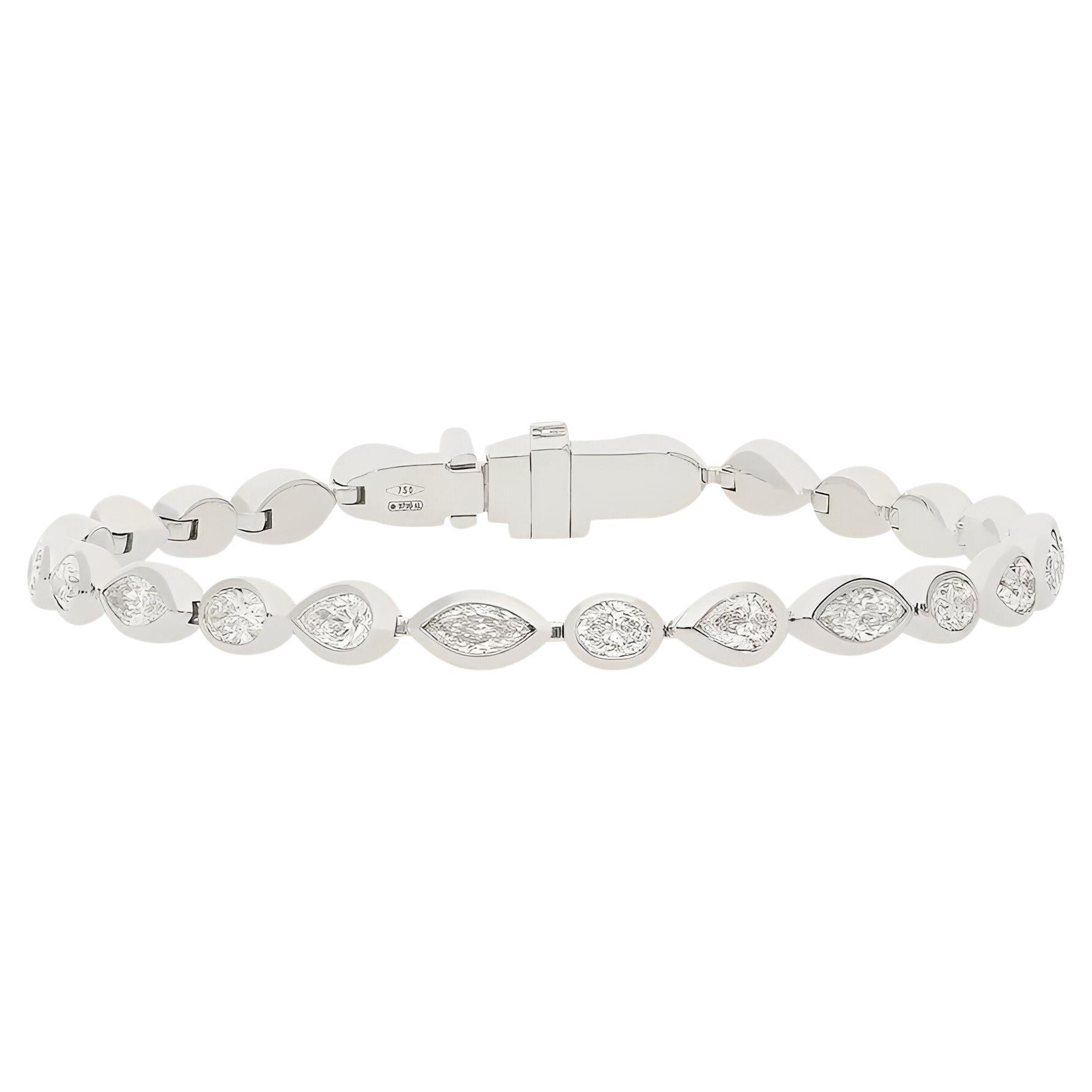 Diamantarmband aus Weißgold, 4,50 Karat im Angebot