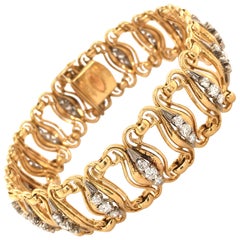 Diamond Bracelet in Yellow and White Gold 750