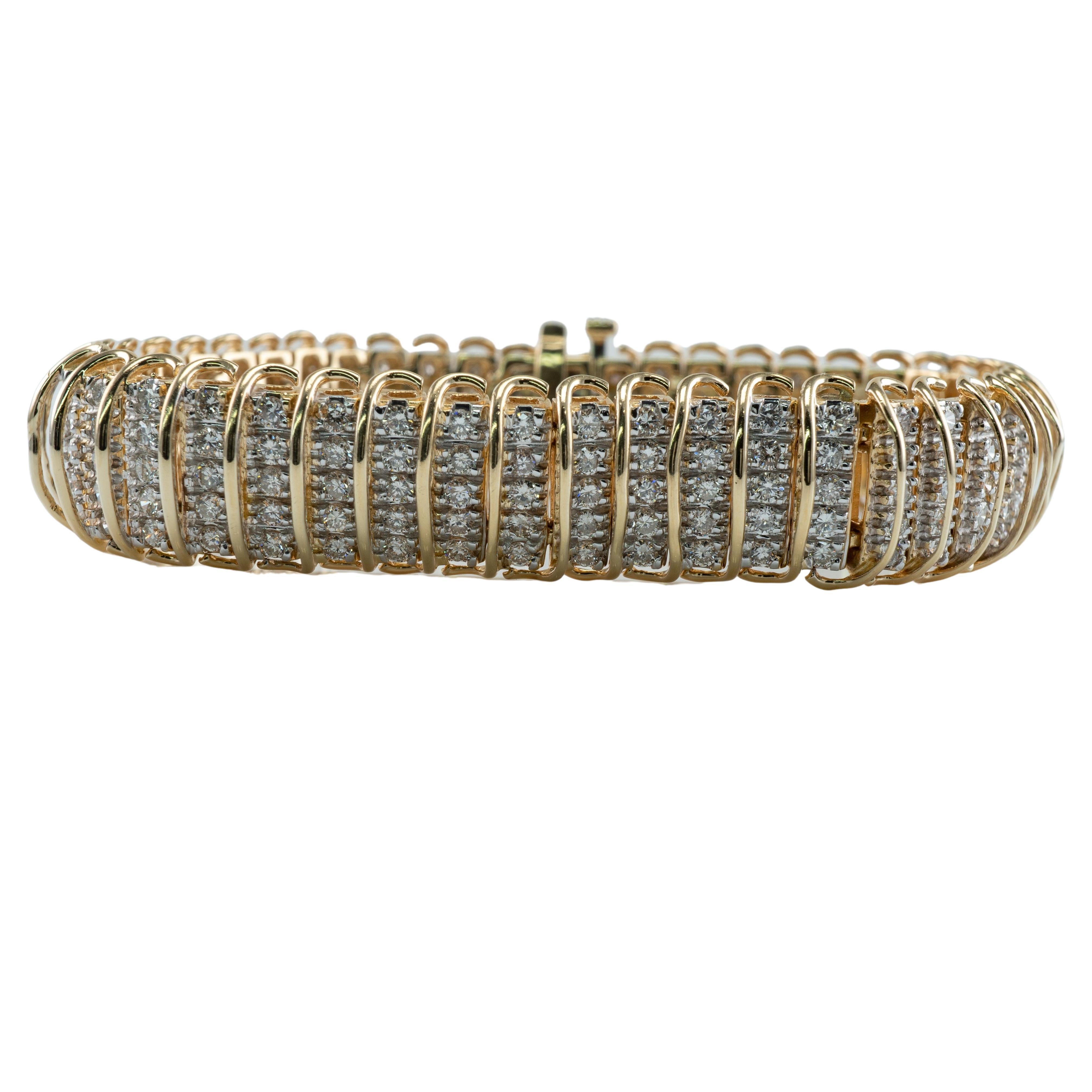 Diamond Bracelet Link 14K Gold 16.10 TDW