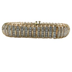 Vintage Diamond Bracelet Link 14K Gold 16.10 TDW 