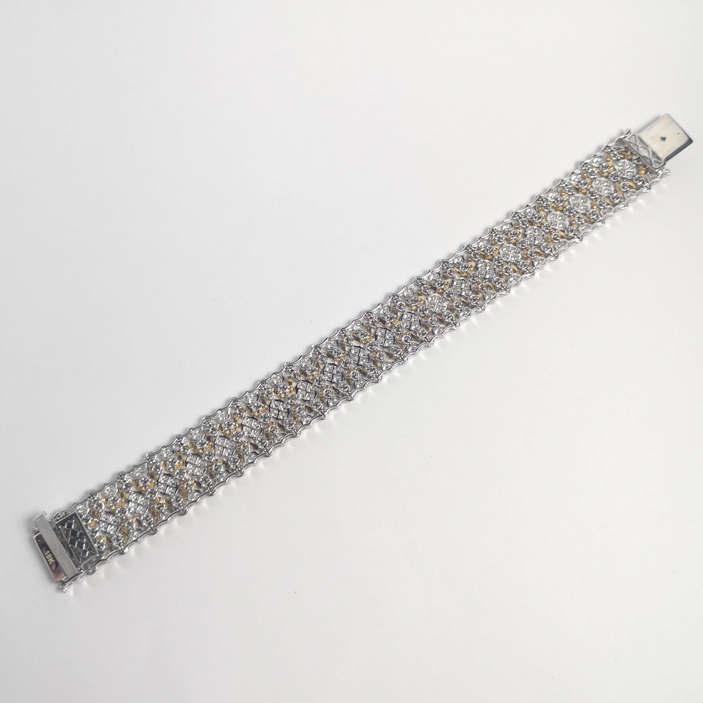 Diamond Bracelet set in 18K Rose/White Gold Settings For Sale 4