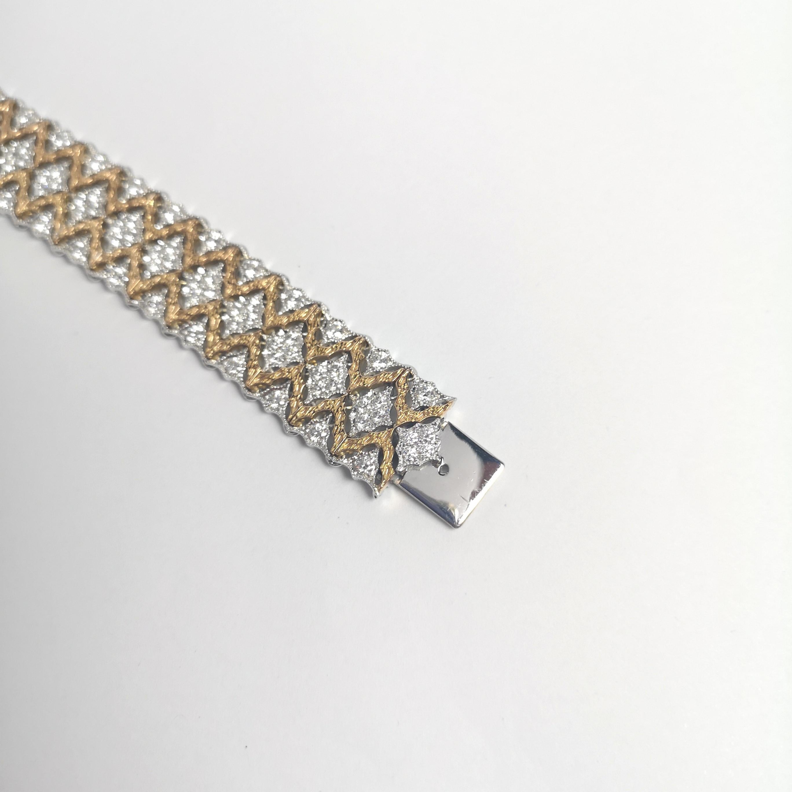 Diamond Bracelet set in 18K Rose/White Gold Settings For Sale 5