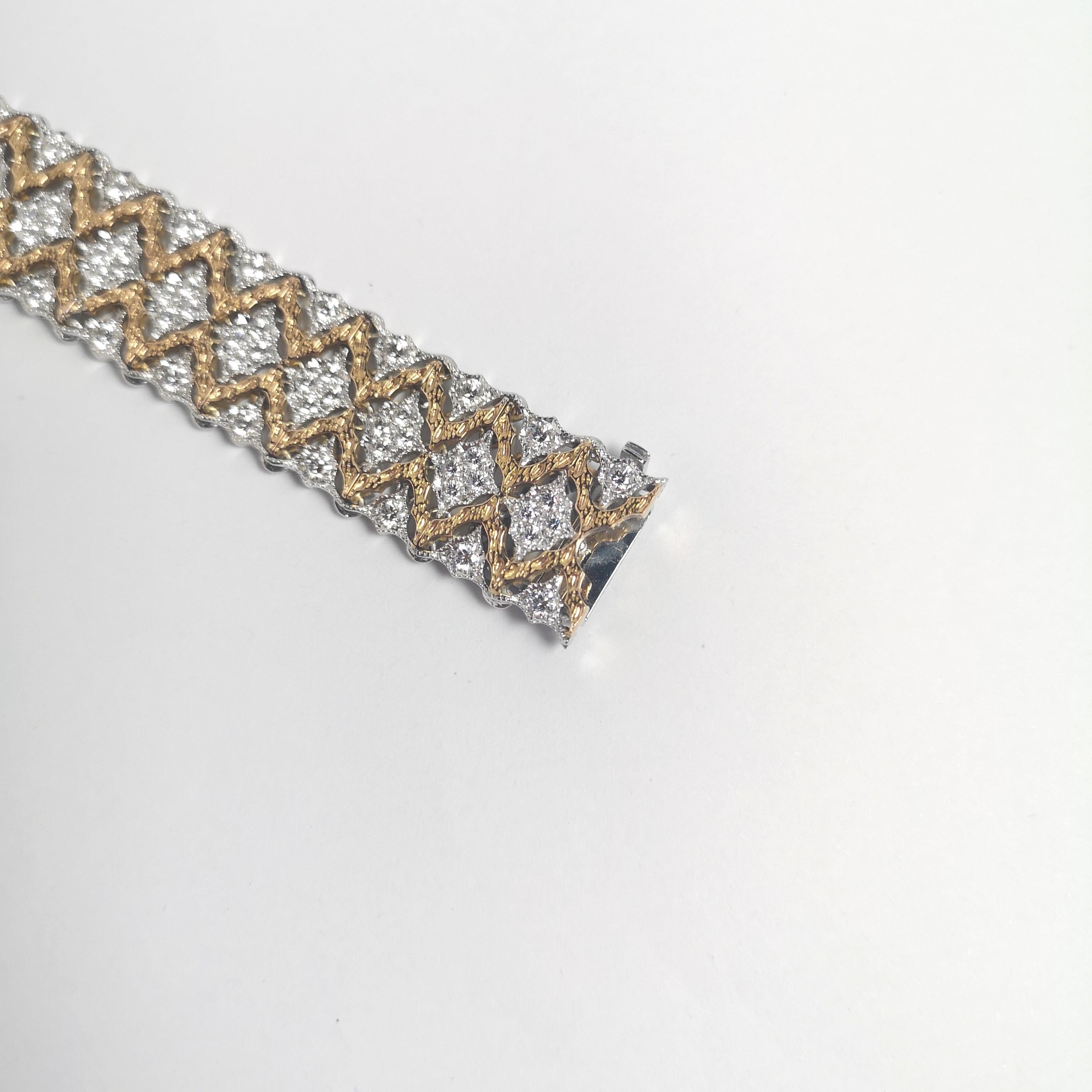 Diamond Bracelet set in 18K Rose/White Gold Settings For Sale 6