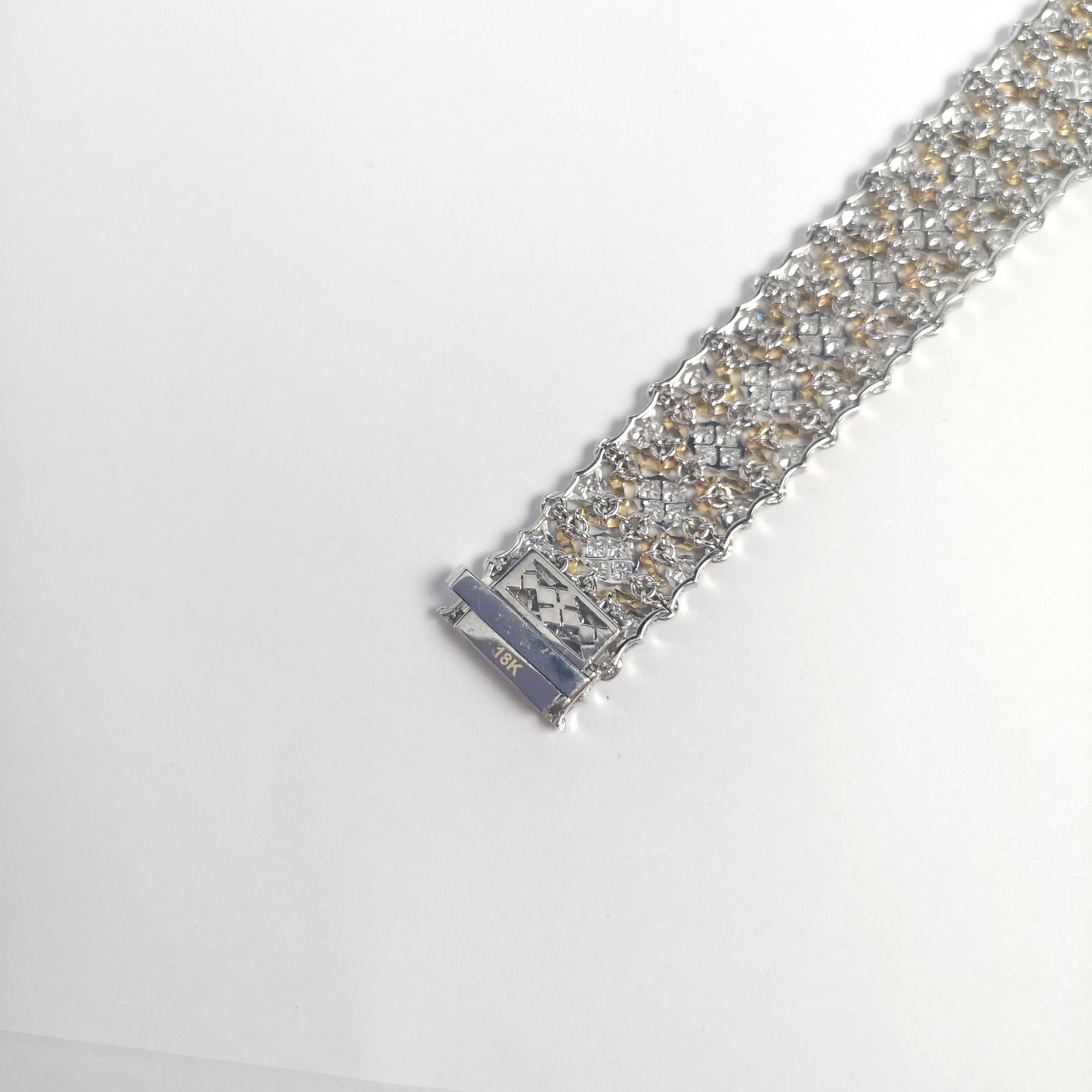 Diamond Bracelet set in 18K Rose/White Gold Settings For Sale 7