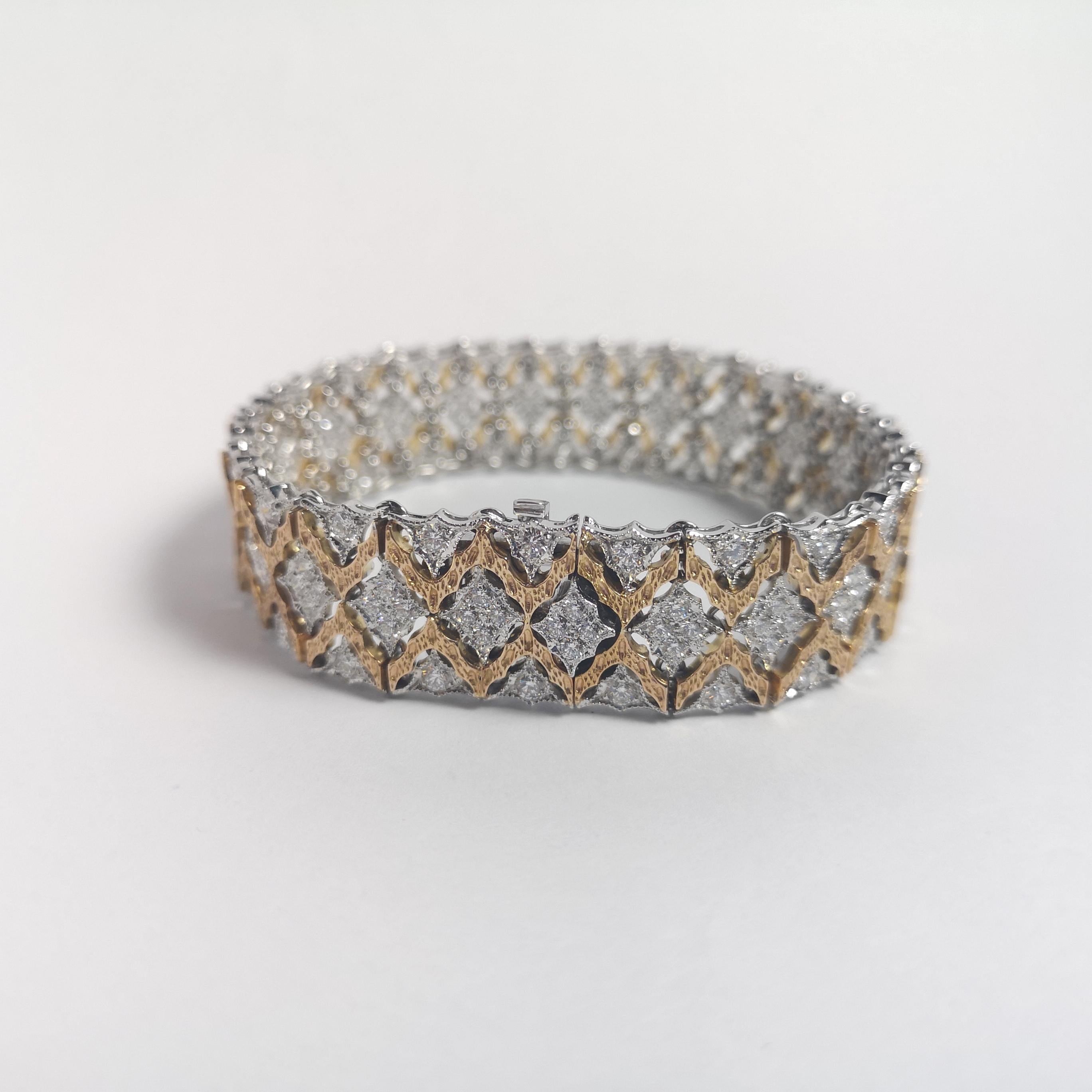 Diamond Bracelet set in 18K Rose/White Gold Settings For Sale 11
