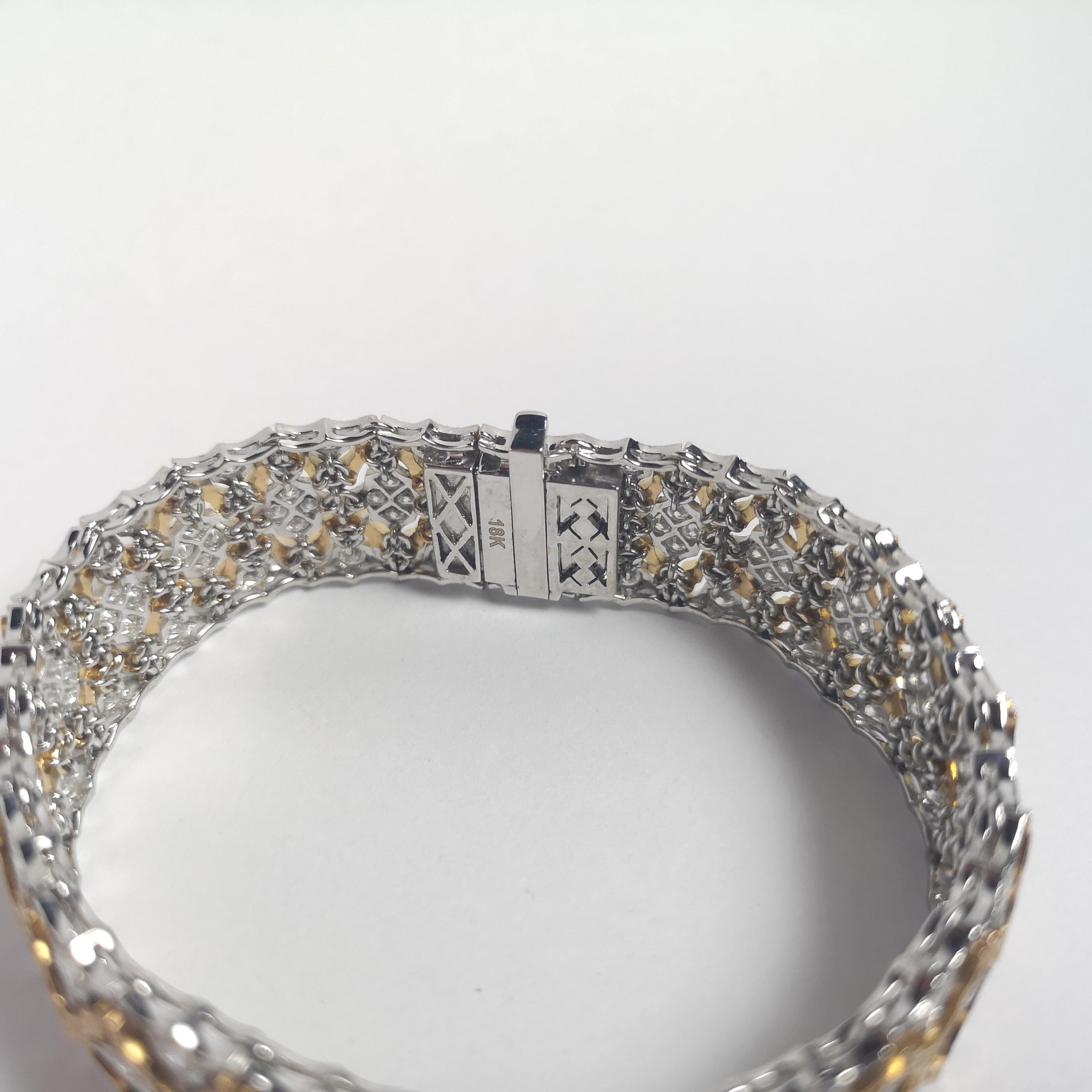 Diamond Bracelet set in 18K Rose/White Gold Settings For Sale 12