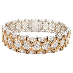 Bracelet en or rose/blanc 18 carats serti de diamants